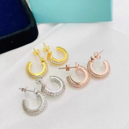 T1 HOOP DIAMOND EARRINGS