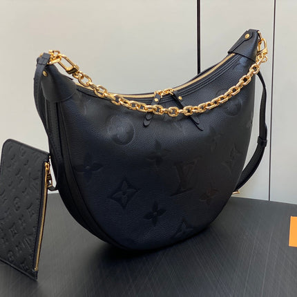 LOOP HOBO 38 BLACK MONOGRAM EMPREINTE LEATHER GOLD HARDWARE