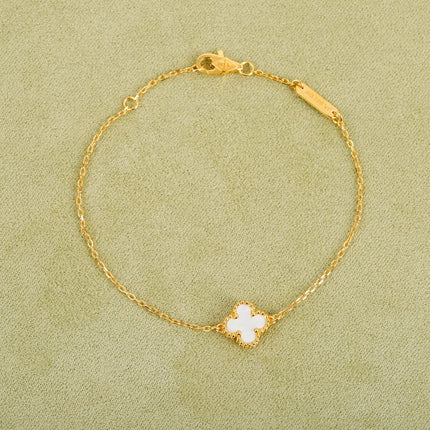 CLOVER 1 MOTIF PINK GOLD BRACELET