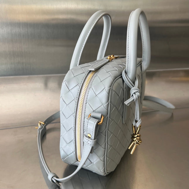 BV GETAWAY SMALL 23CM GREY LAMBSKIN