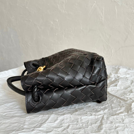 BV SMALL ANDIAMO 25CM BLACK LAMBSKIN