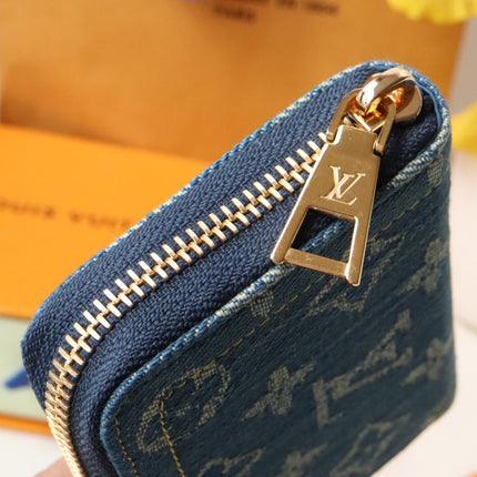 LV ZIPPY COIN 11CM BLUE DENIM