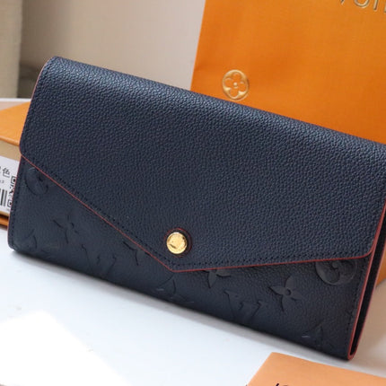 LV SARAH WALLET MONOGRAM EMPREINTE LEATHER 19CM BLACK RED