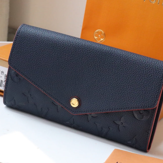 LV SARAH WALLET MONOGRAM EMPREINTE LEATHER 19CM BLACK RED