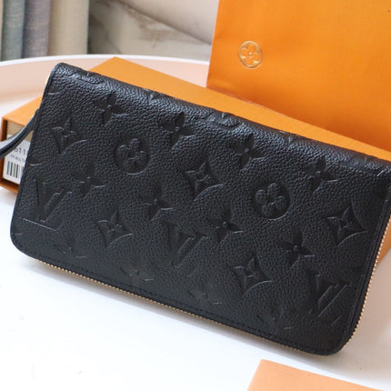 LV ZIPPY WALLET LONG PURSE BLACK MONOGRAM EMPREINTE LEATHER