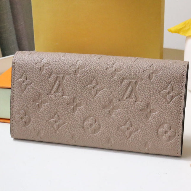 SARAH WALLET BEIGE MONOGRAM EMPREINTE 19CM