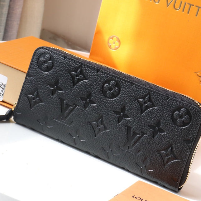 CLEMENCE WALLET 20CM BLACK MONOGRAM EMPREINTE LEATHER