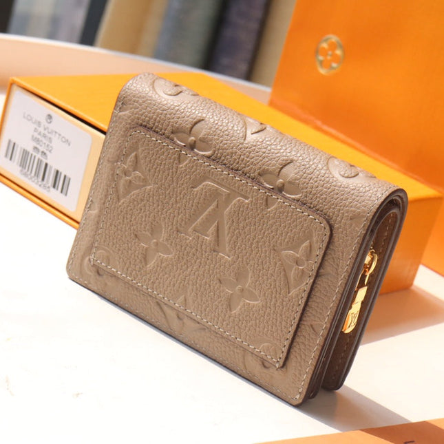 CLEA WALLET 12CM BEIGE MONOGRAM EMPREINTE LEATHER