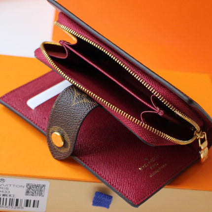 JULIETTE WALLET 13.5 BROWN RED MONOGRAM CANVAS