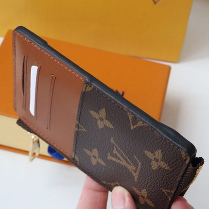 TRUNK MULTI CARD HOLDER CASE BROWN