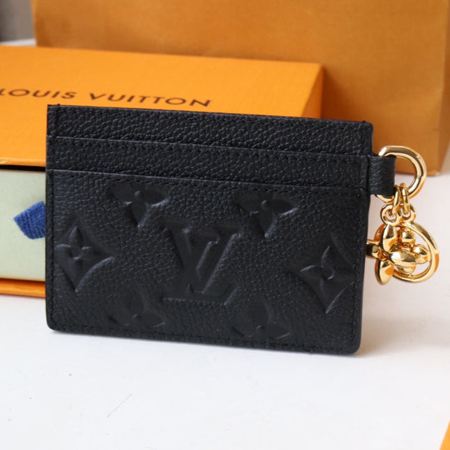 CHARM CARD HOLDER BLACK MONOGRAM CANVAS