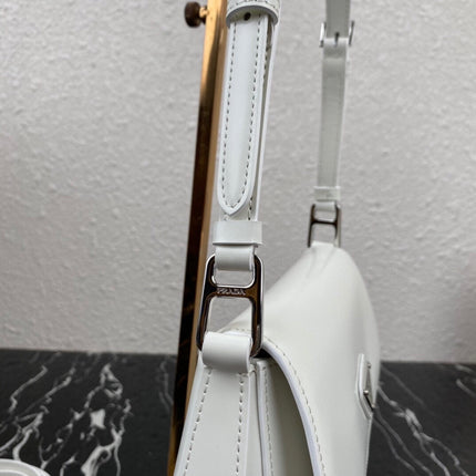 CLEO 24 WHITE BRUSHED LEATHER SHOULDER BAG