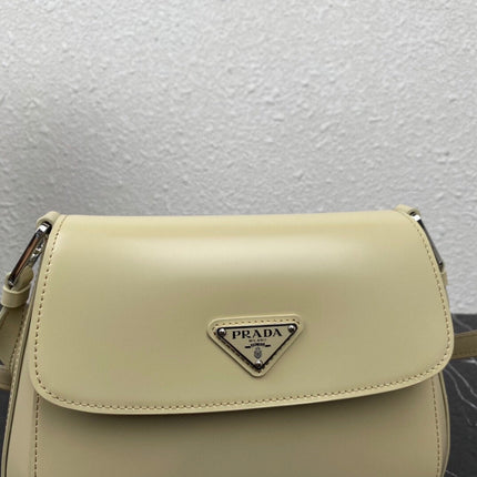 CLEO 24 BEIGE BRUSHED LEATHER SHOULDER BAG