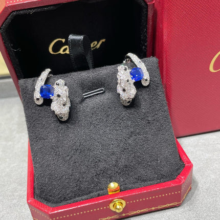 PANTHERE DE CARTI BLUE DIAMOND EARRINGS