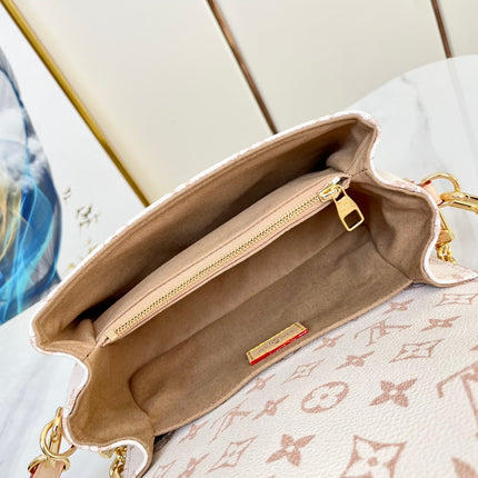 POCHETTE METIS 21.5 WHITE BROWN MONOGRAM CANVAS