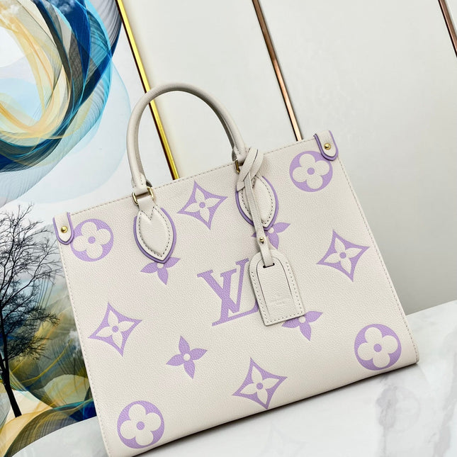 ONTHEGO 35 WHITE PURPLE MONOGRAM CANVAS