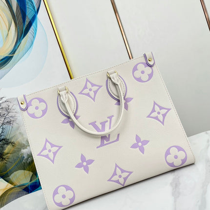 ONTHEGO 35 WHITE PURPLE MONOGRAM CANVAS