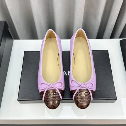 ballet flats pink brown lambskin