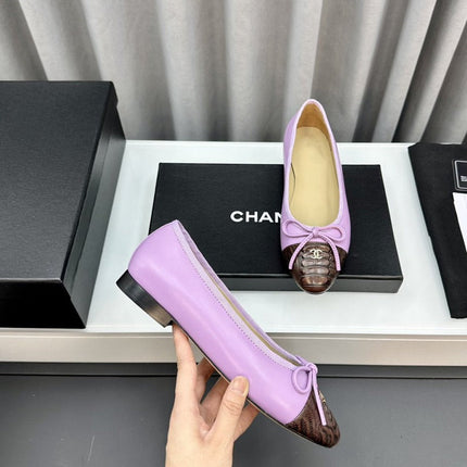 ballet flats pink brown lambskin