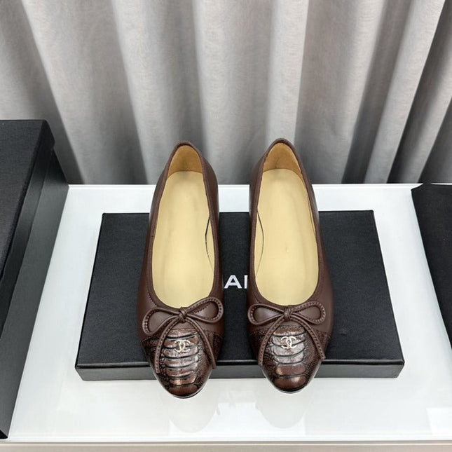 ballet flats brown lambskin