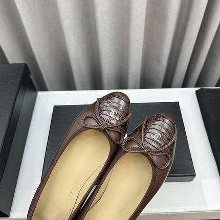 ballet flats brown lambskin