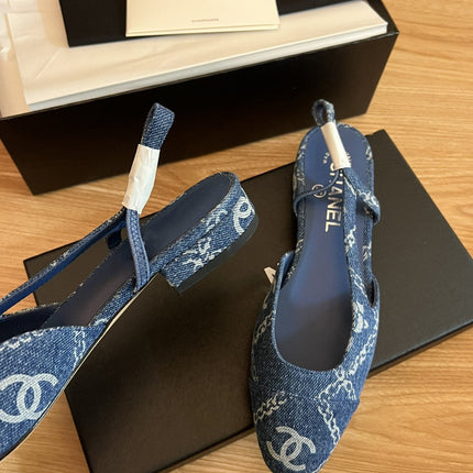 slingbacks blue denim