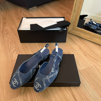 slingbacks blue denim