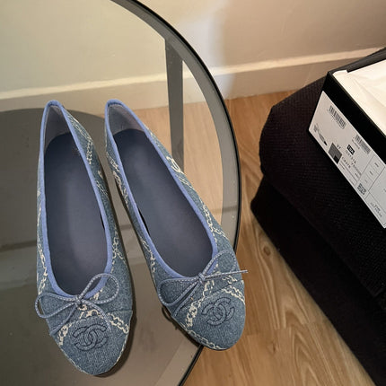 ballet flats light blue denim