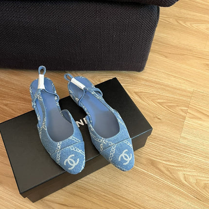 slingbacks light blue denim