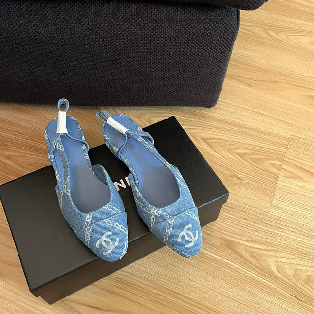 slingbacks light blue denim