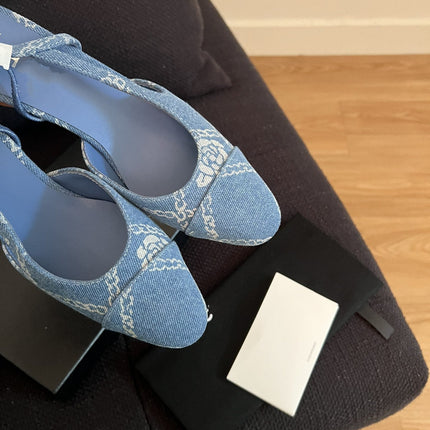 high slingbacks light blue denim