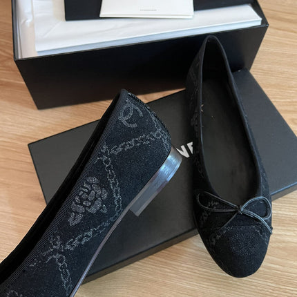 ballet flats black denim