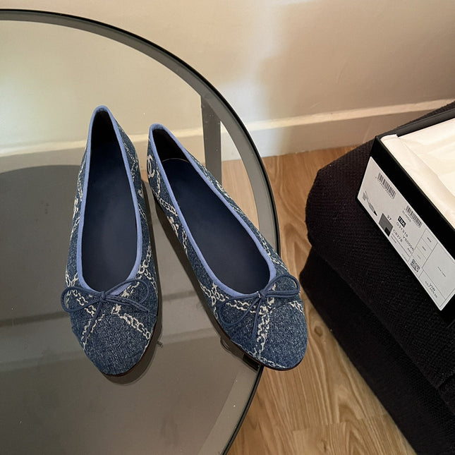 ballet flats blue denim