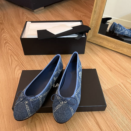 ballet flats blue denim