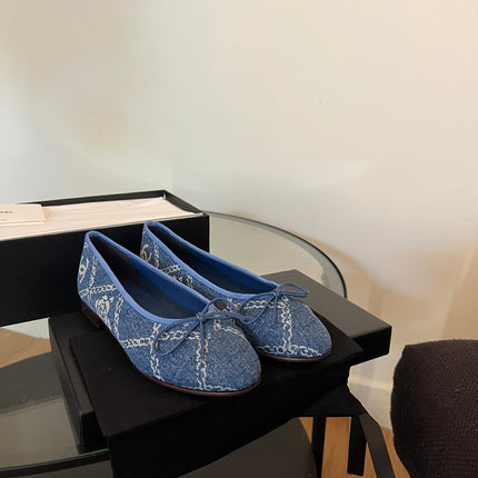 ballet flats blue denim