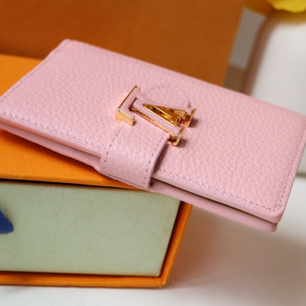 VERTICAL COMPACT WALLET PINK CAPUCINES