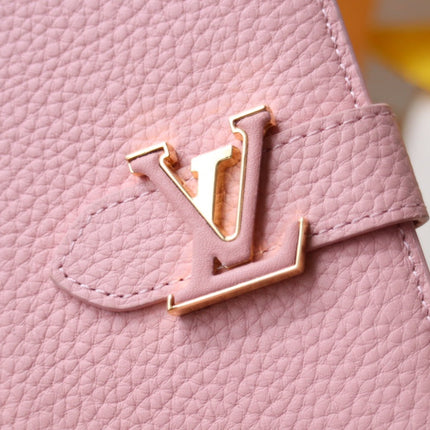 VERTICAL COMPACT WALLET PINK CAPUCINES