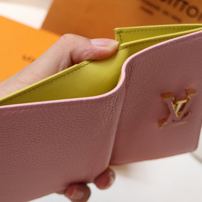 VERTICAL COMPACT WALLET PINK CAPUCINES