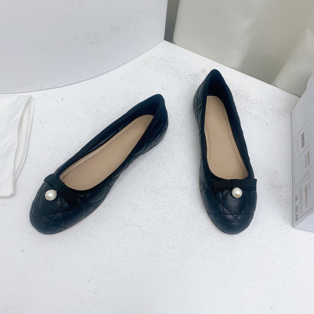 CD BALLET FLAT BLACK MOP FRONT