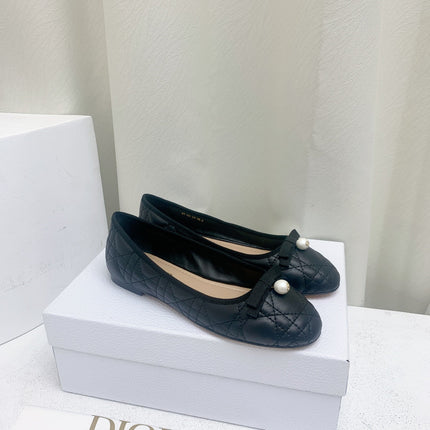 CD BALLET FLAT BLACK MOP FRONT