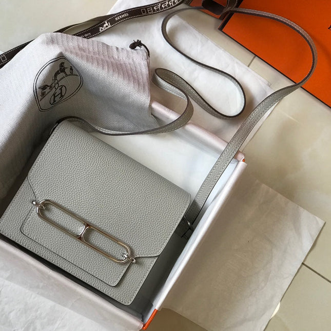 HM SAC ROULIS 18 WHITE CALFSKIN