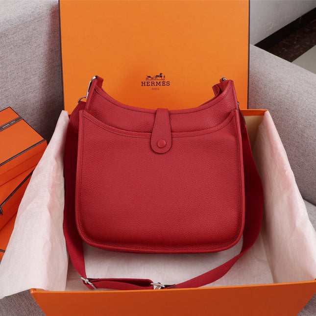 HM EVELYNE BAG 28 RED CALFSKIN