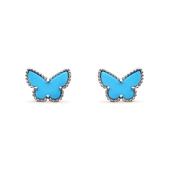 BUTTERFLY TURQUOISE SILVER EARRINGS