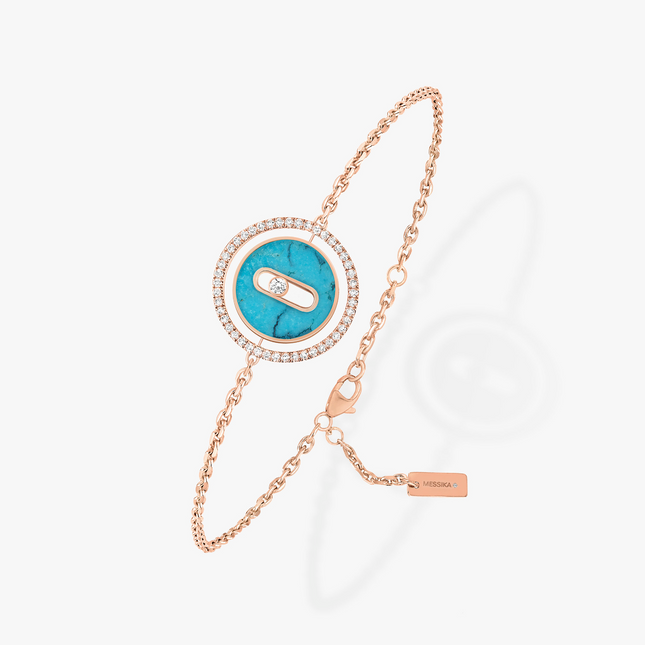 LUCKY MOVE TURQUOISE PINK GOLD DIAMOND BRACELET