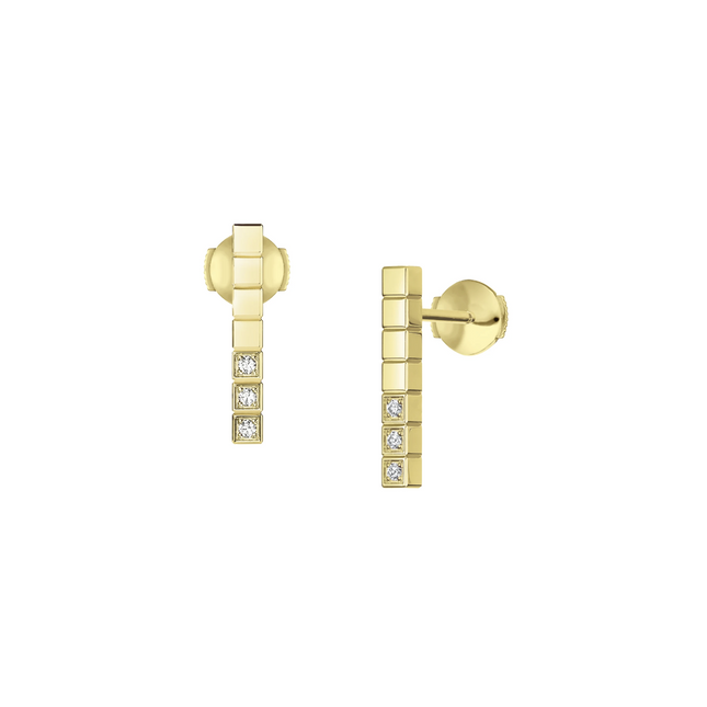 ICE CUBE GOLD DIAMONDS EARRINGS