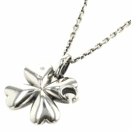 GG SILVER CLOVER NECKLACE