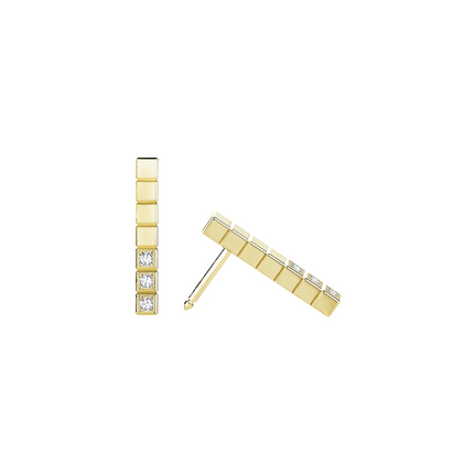 ICE CUBE GOLD DIAMONDS EARRINGS