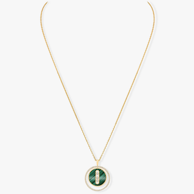 LUCKY MOVE 3 DIAMOND MALACHITE GOLD DIAMOND NECKLACE