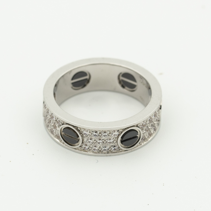 LOVE RING 5.5MM DIAMONDS PAVED CERAMIC