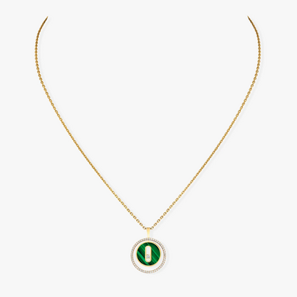 LUCKY MOVE 1 DIAMOND MALACHITE GOLD DIAMOND NECKLACE